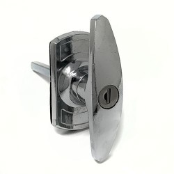 Cardale T-handle Garage Door Lock 75mm Shaft - Chrome