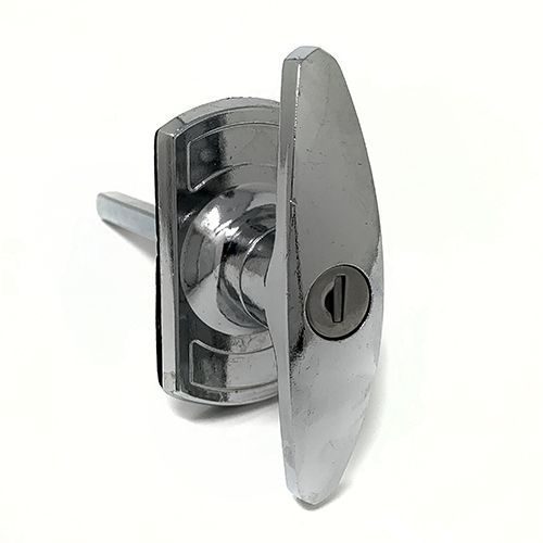 Cardale T-handle Garage Door Lock 75mm Shaft - Chrome