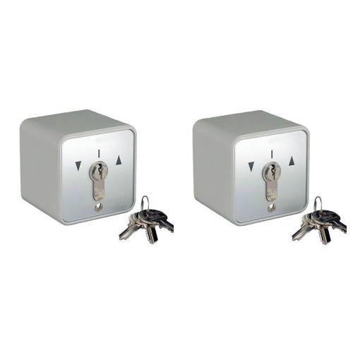 Pair of KEYED ALIKE Roller Shutter Industrial Key Switches - IP54
