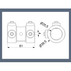 Sectional Garage Door Aluminum Coupler Residential - 1" Shaft