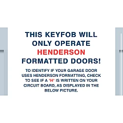 Ansa Deco Door Systems Remote Control Handset TX2 - HENDERSON Frequency