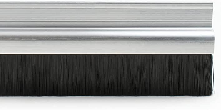 Garage Door Industrial Bottom Brush Draught Strip - 30mm Aluminium